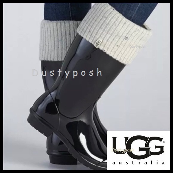 UGG Shaye Short Rain Boot Socks Cable Knit Womens Girls Warm Cozy Black White - Picture 5 of 5
